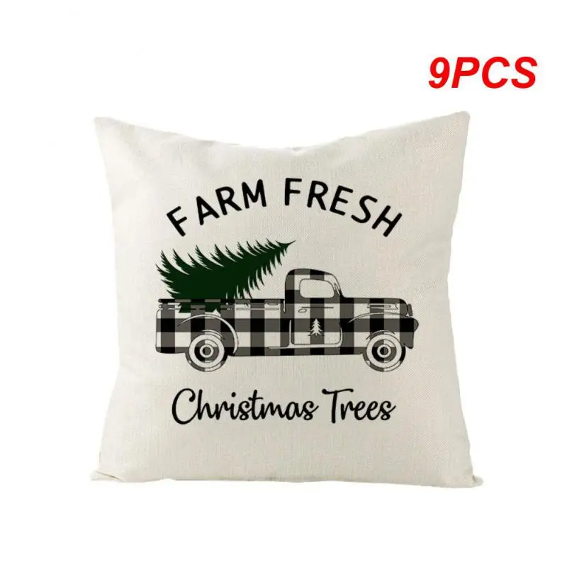 

9PCS 45x45cm Christmas Cushion Cover Xmas Elk Tree Merry Christmas Decorations 2022 Xmas Ornaments Gifts Happy New Year 2023