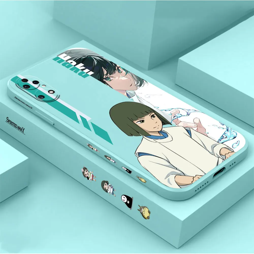 Anime Spirited Away Haku Phone Case For Huawei P60 P50 P40 P30 P20 Mate 50 40 30 20 20X 10 Colour Liquid Silicone Cover Funda