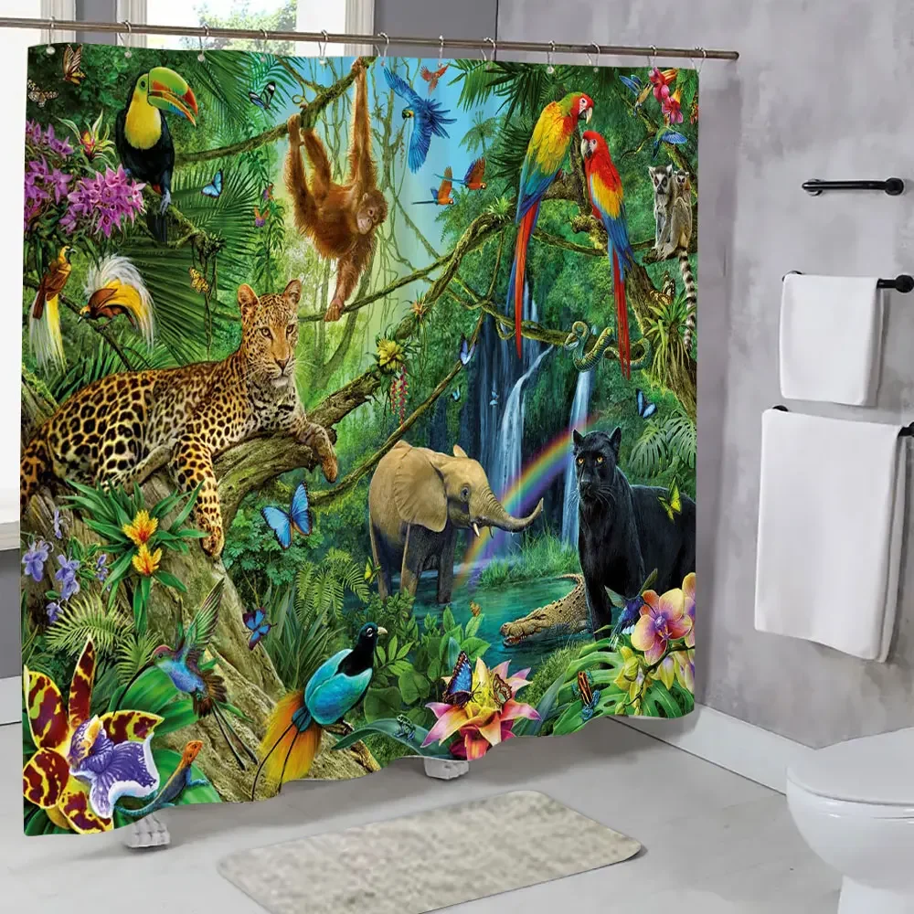 

Занавеска для душа GCTNBJL с попугаями, полиэстер