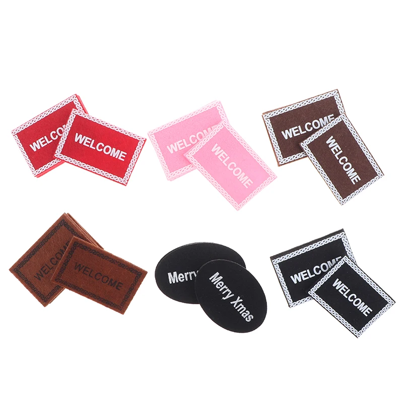 

5Pcs 1:12 Dollhouse Miniature Welcome Mat Front Door Carpet Floor Rug 5.1*3.4cm Dollhouse Living Room Accessories