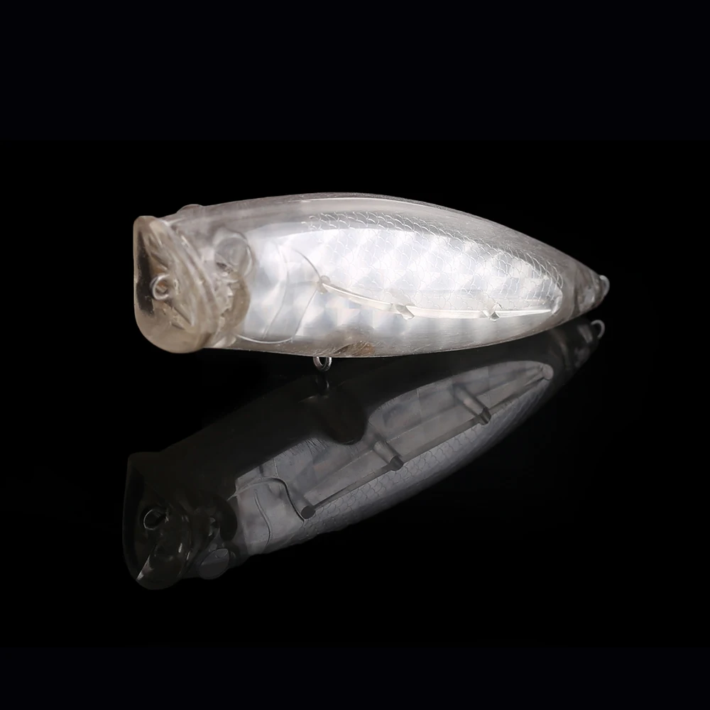 

Hanlin 10/20pcs 8CM/16.5G Popper Fishing Lure Hard Plastic Blanks Topwater Bait Foil Layer Inside Large Mouth Floating Unpainted