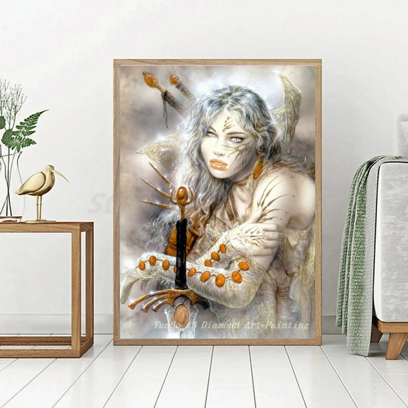 

Золотая в тумане Фантазия девушка 5ddiy AB сверло алмазная живопись вышивка крестиком темное Искусство мозаика домашний Декор подарок
