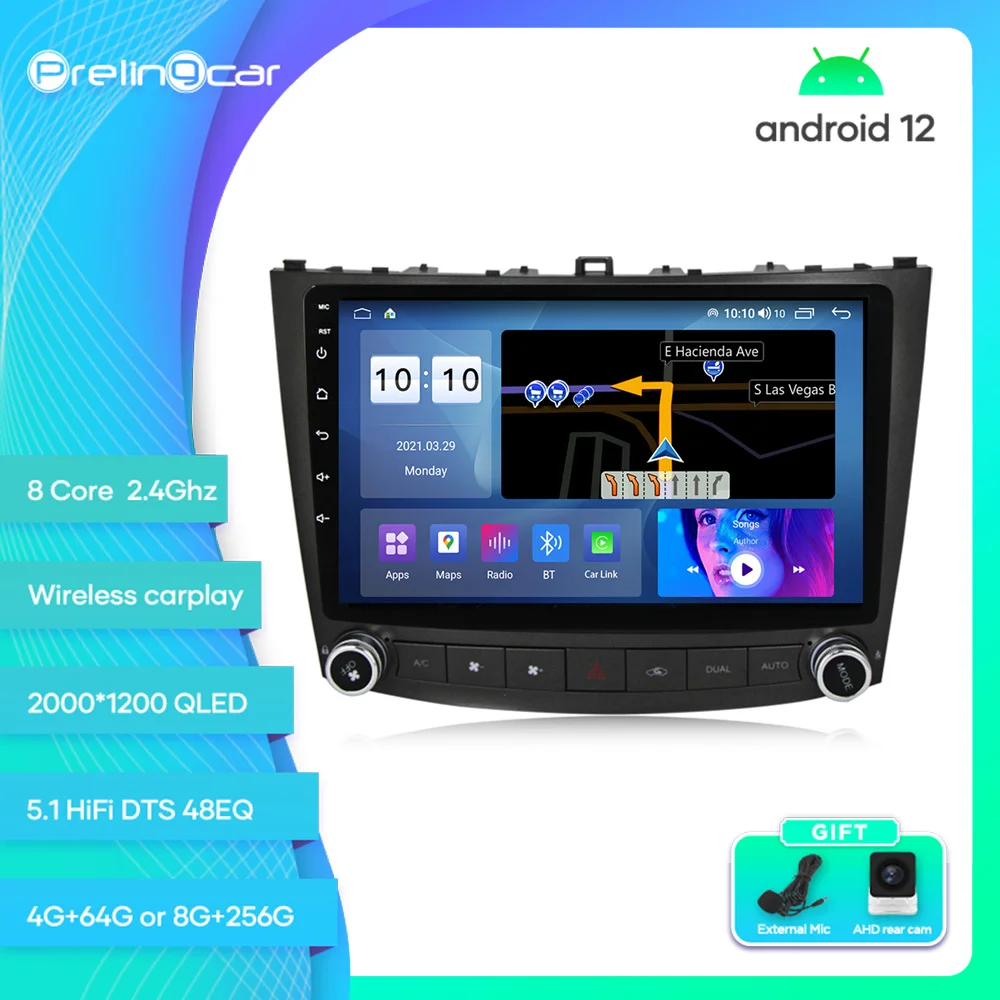 

For Lexus IS250 IS300 IS200 IS220 IS350 2005-2012 Android 12 Car Monitor 8 256g Carplay RDS GPS Built 2din Radio DVD Player 5.1