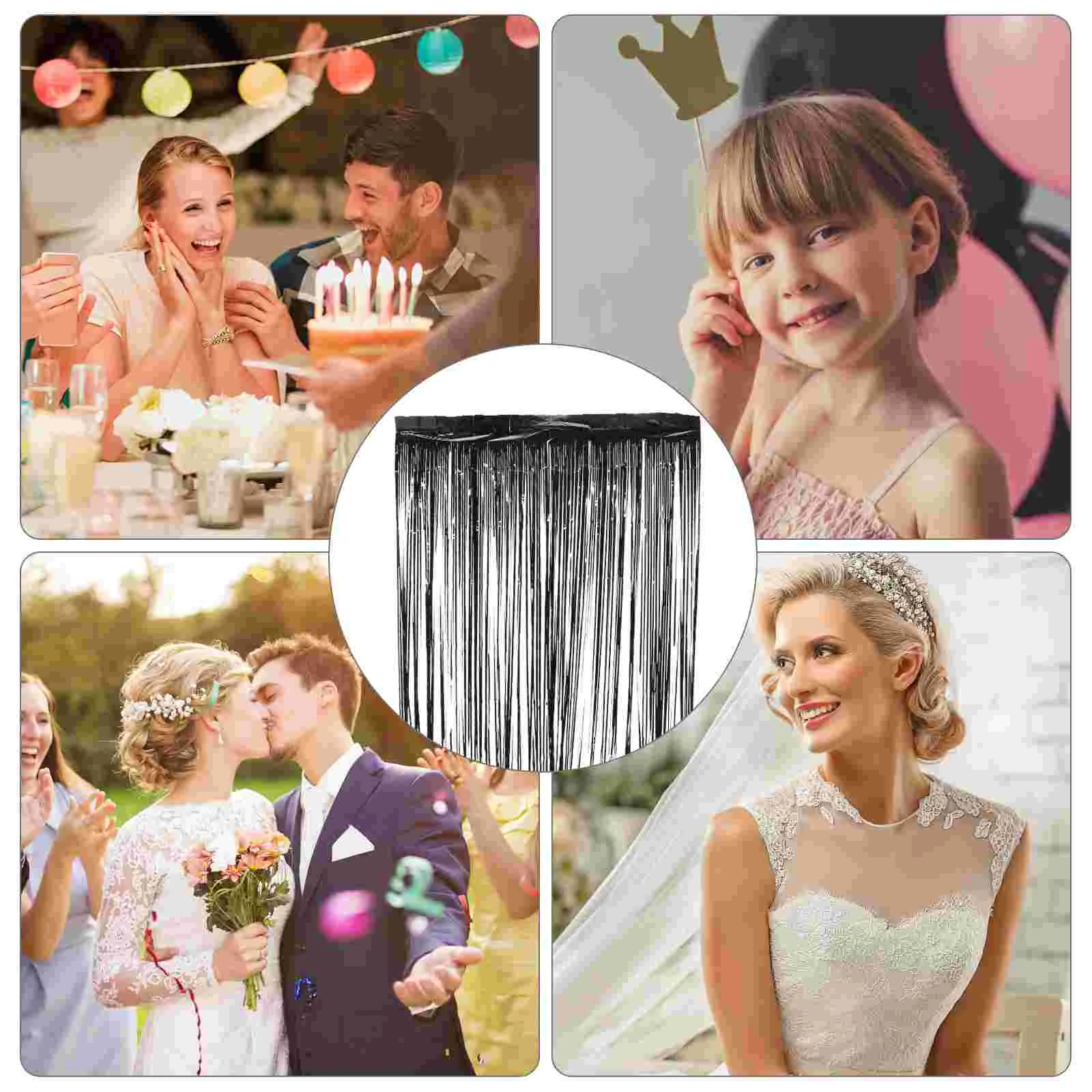 2 шт. занавеска от дождя серебряная фольга бахрома фон декор для вечеринки