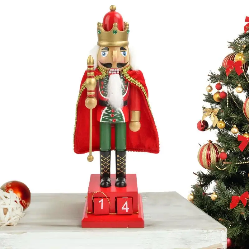

Christmas Cloak Nutcracker Ornament Christmas Traditional Wooden Nutcracker Decor Statue Christmas Home Living Room Decoration