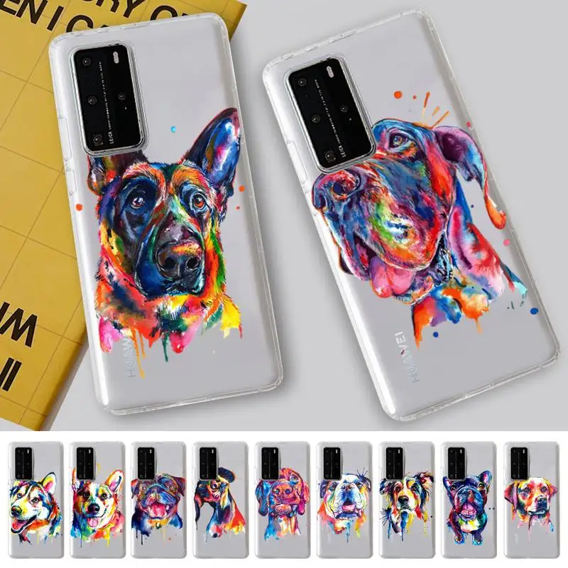 

English Bulldog Terrier plash cute dog Phone Case for Huawei Honor 8X 10 20 lite 10i 20i 50 60 70 P50 P20 P30 Pro Y5 Y6 Mate50