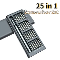 portable screwdriver set 25 in1 precision kit 60hrc magnetic bits multipurpose screw driver set repair professional hand tools