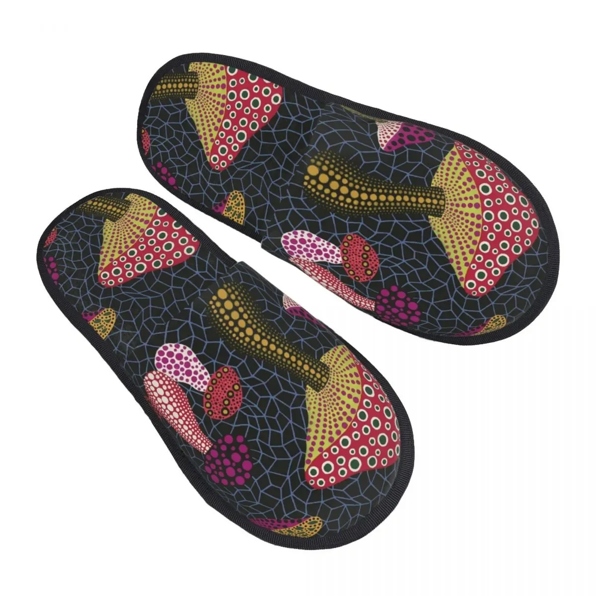 

Yayoi Kusama House Slippers Women Comfy Memory Foam Abstract Pop Art Slip On Hotel Slipper Shoes