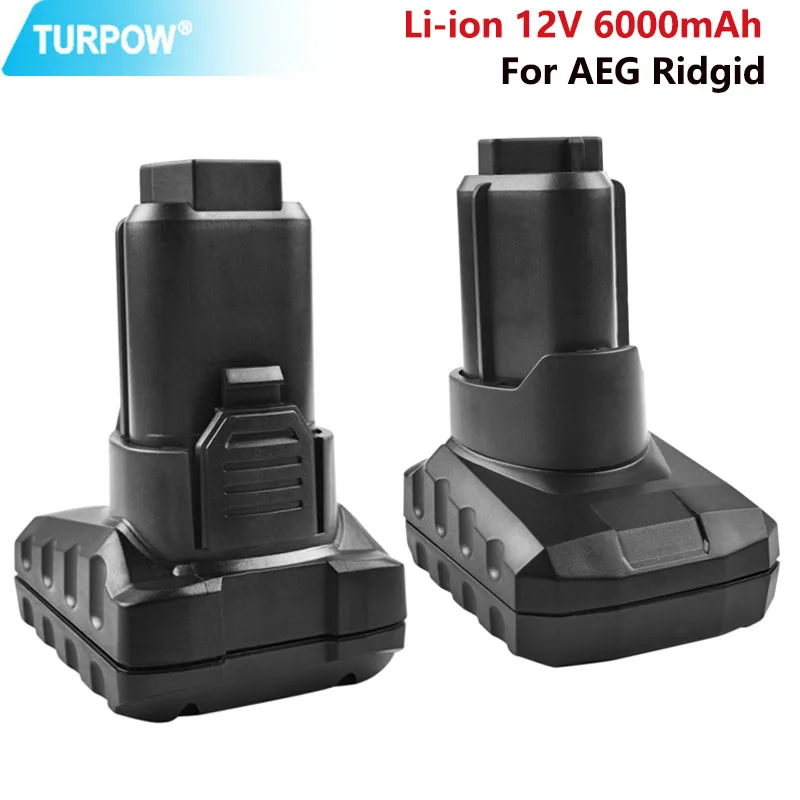 Turpow  For AEG Ridgid R82059 6000mAh 12V Rechargeable Power Tools Li-Ion Battery Replacement L1215 L1215P L1215R 4932 584932