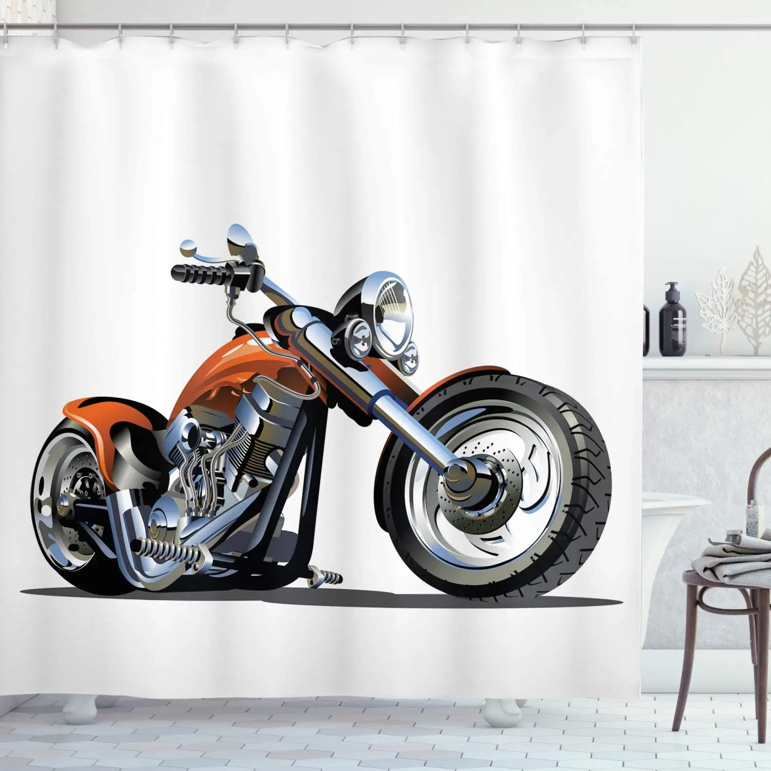 retro vintage car shower curtain motorcycle coconut tree surfboard travel bathroom accessories set with hook bathtub decor cheap free global shipping