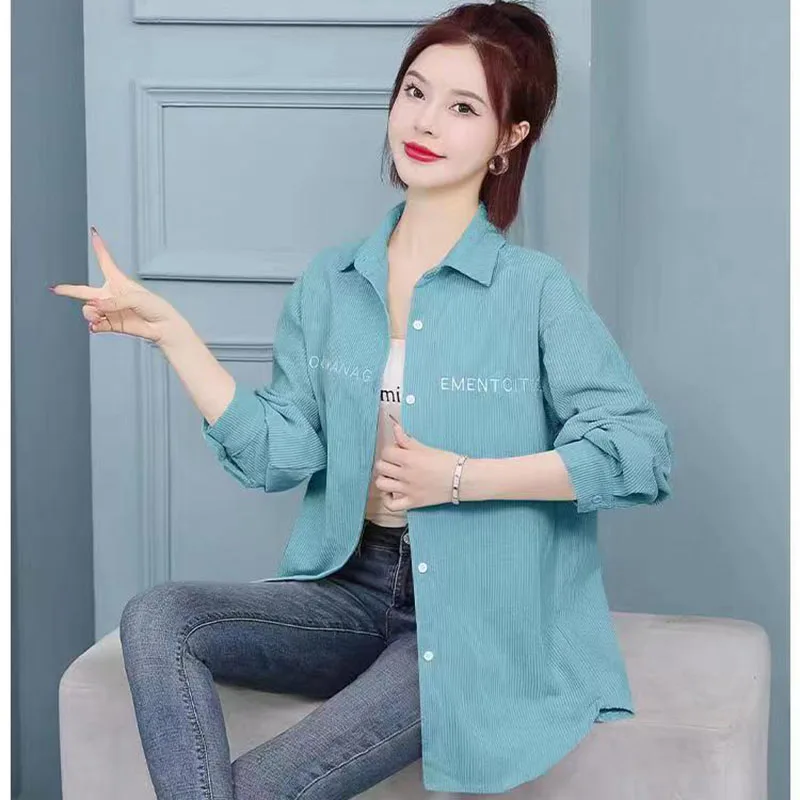 

Fashion Lapel Spliced Button Loose Embroidery Shirts Women's Clothing 2023 Autumn Winter Commuter Tops Casual Blouses