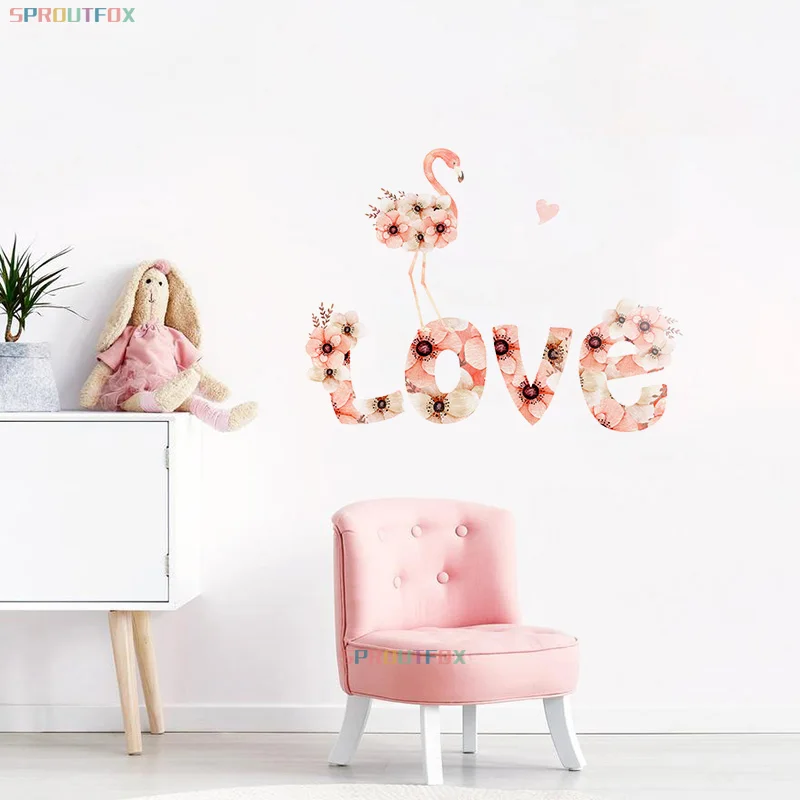 

Розовые наклейки на стену с цветами любовь наклейки на стену детская комната наклейки на стену декоративный фон самоклеящиеся