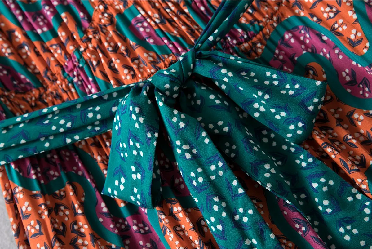 Платье макси с рукавами и поясом US 2-US 12