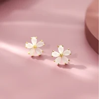 beautiful fresh white sakura earring three dimensional cherry blossoms fairy earring for women girl christmas gift