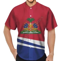 plstar cosmos baseball jersey shirt 3d printed haiti flag baseball shirt women for men shirt casual shirts hip hop tops