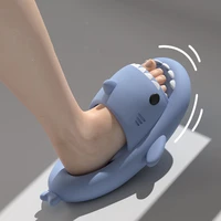 cute shark summer slippers platform comfy women home slippers non slip female bathroom slides outdoor flip flops unisex slides