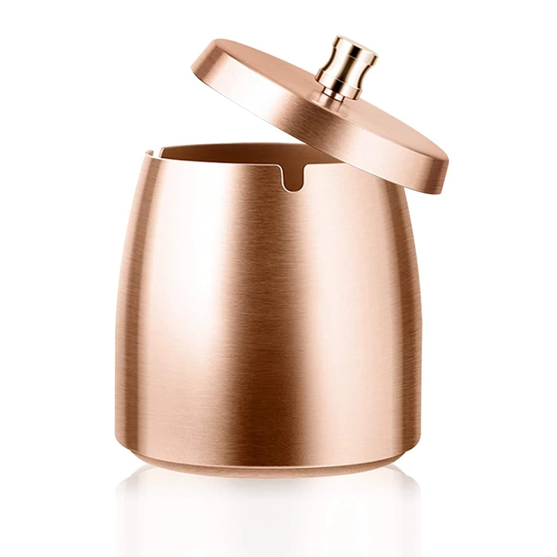 

Пепельница из нержавеющей стали с крышкой для сигарет, пепельница большой емкости с защитой от ветра и дождя для дома, офиса, дома, улицы