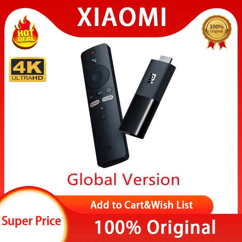 

Global Version Xiaomi Mi TV Stick 4K Android TV 11 2GB RAM 8GB ROM Netflix Wifi Google Assistant Bluetooth 5.0 Smart TV Dongle