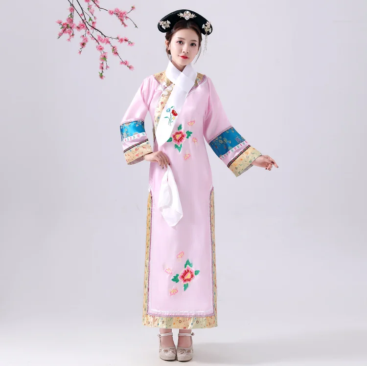 Древний Китай одежда династии Цин для девочек принцесса Манчу королевский Cheongsam