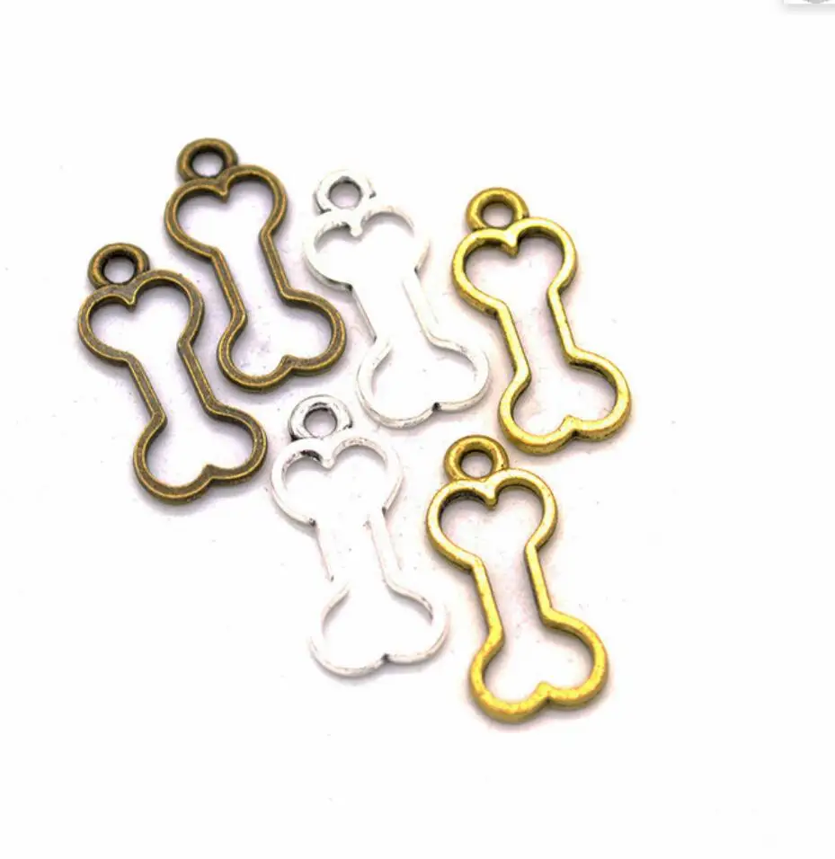 

100pcs Charms 25x11mm Dog Bone Charms For Jewelry Making DIY Jewelry Findings Antique Silver Color Alloy Charms Pendant F0134