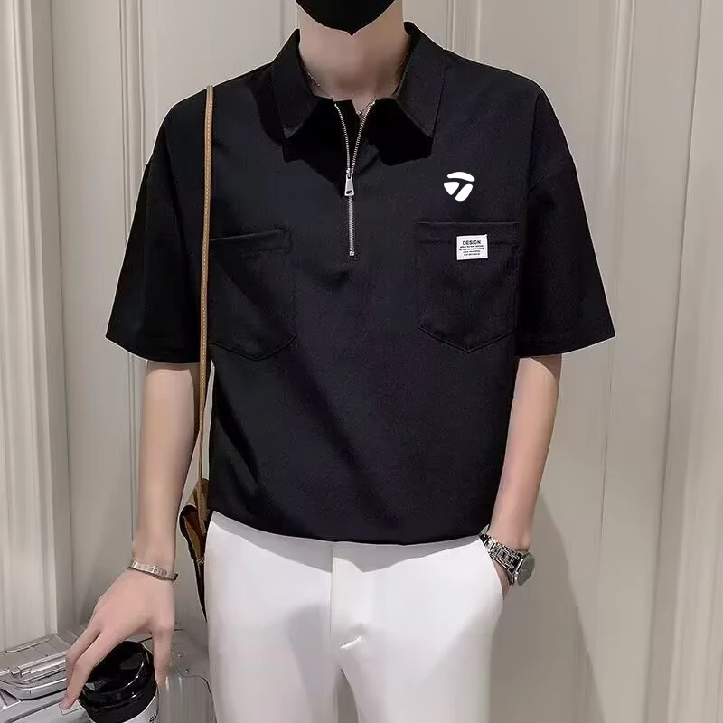 

2023 Golf Wear Men Polo Golf T-shirt Men's Golf Wear Summer Golf Tee Korean Luxury Clothing Fashion Version Tennis Top T-Shirt