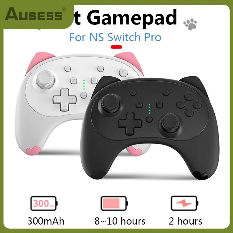 

Switch Pro Controller Cartoon Kitten Type-c Wireless Controller Gamepad Dual Motors Adjustable Turbocharger Function Game Handle