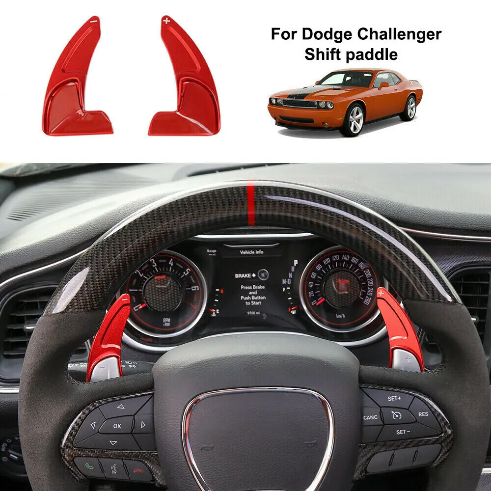 Shifter Paddle Cover Trim Stylish Car Accessory  Red For Dodge Challenger Charger 2015-2020
