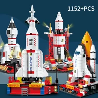 2022 bibilock military space shuttle rocket launch center building blocks assemble bricks educational toys gifts for boy kids