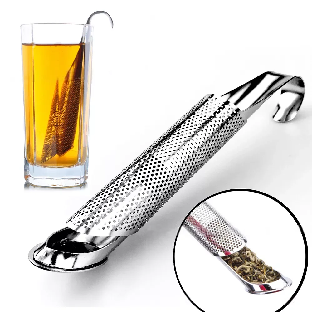 

2023NEW Portable Home Tea Accessories Tea Strainer Stainless Steel Infuser Pipe Design Touch Feel Holder Tool Tea Spoon Infuser