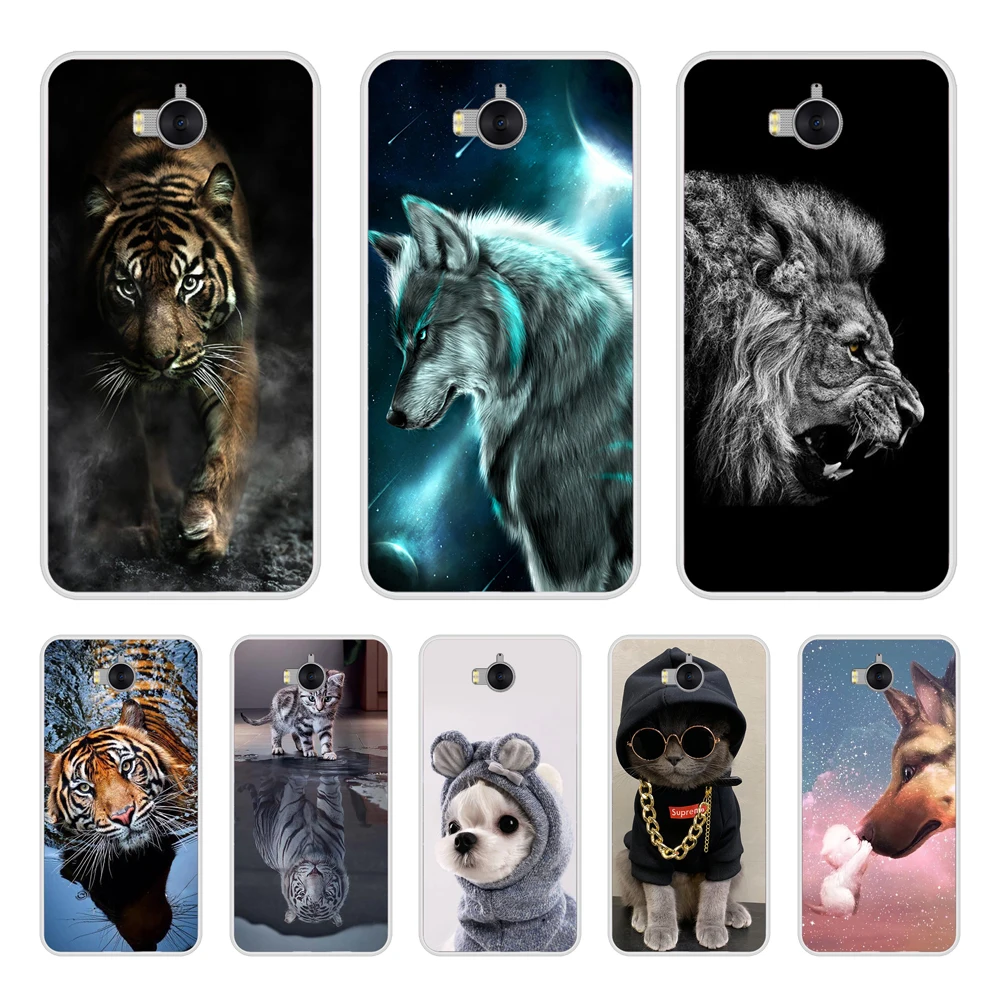 Силиконовый мягкий телефонный чехол для Huawei Y5 2017, чехол для Huawei Y6 2017, зеркальные сумки, чехол из ТПУ