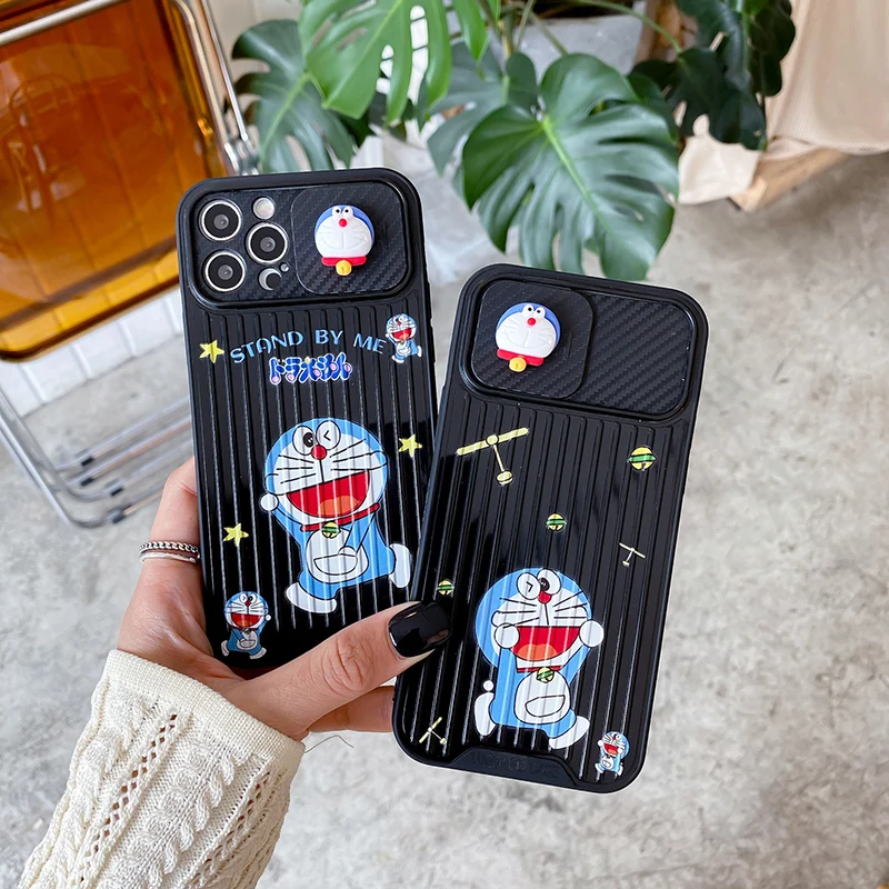 

BANDAI Doraemon Cute Cartoon 3D Doll phone case for iPhone12 12Pro 12Promax 11 13 Pro 11Promax X XS MAX XR cover phone holder