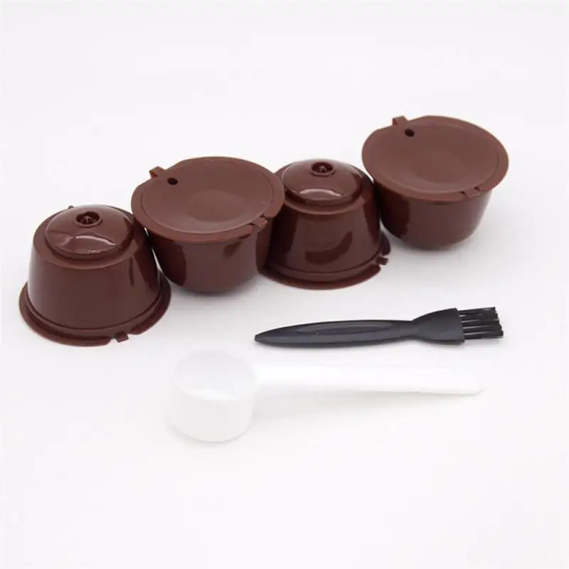 Reusable Coffee Capsule Filter Cup for Nescafe Dolce Gusto Refillable Caps Spoon Brush Baskets Pod Soft Taste Sweet |