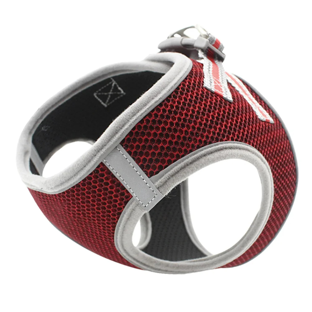 

Pet Dog Puppy Cats Nylon Reflective Collar Working No Choking Mesh Harness Adjustable With Leash Comfortable Padded Vest