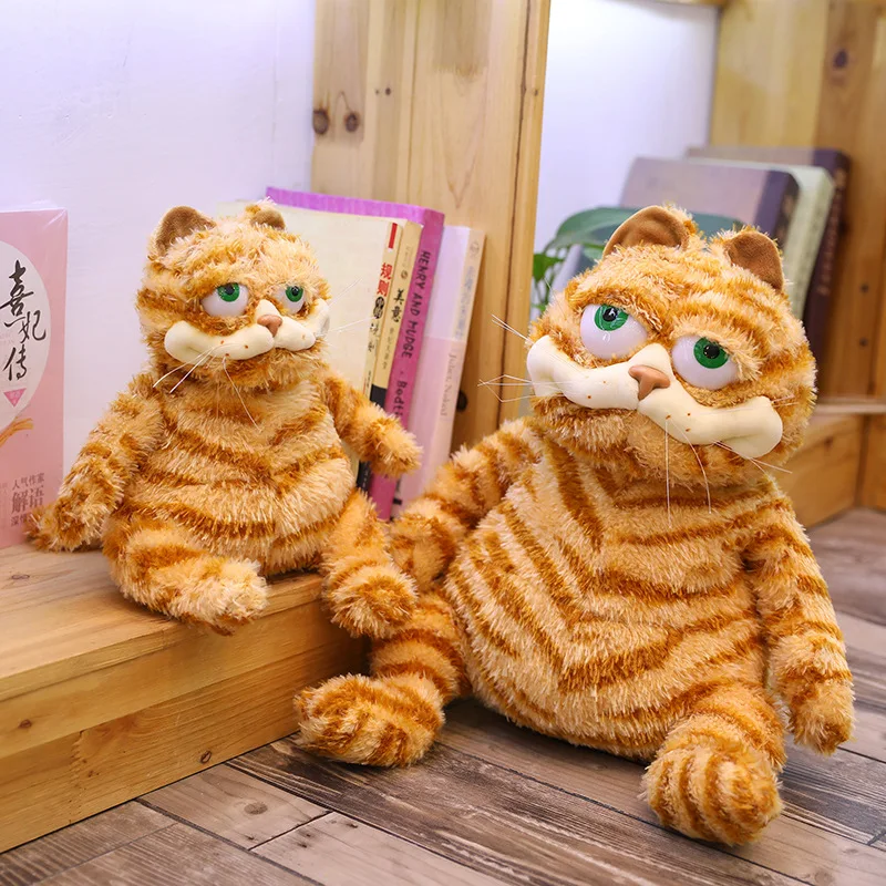 Реалистичная желтая кошка Garfield мягкая наполненная плюшевая кукла Детский