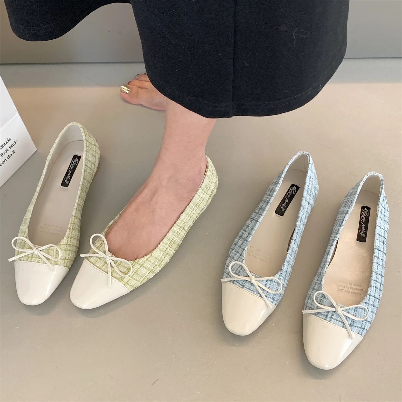 

Bailamos 2023 Brand Fashion Women Flats Slip On Loafer Designer Round Toe Ballet Bow Flat Shoes Luxury Brand Office Shoes Mujer