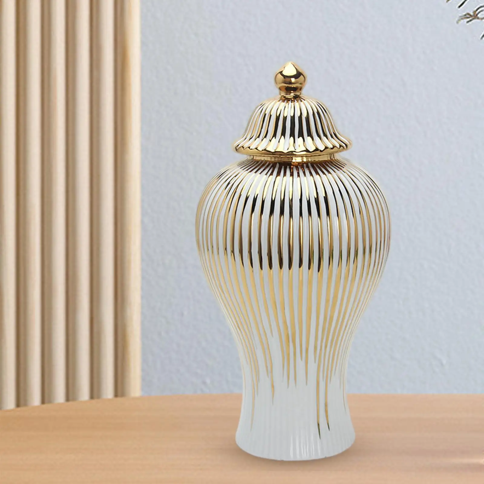 

Modern Ginger Jar Storage Bottle Collectible Tabletop Handmade Porcelain