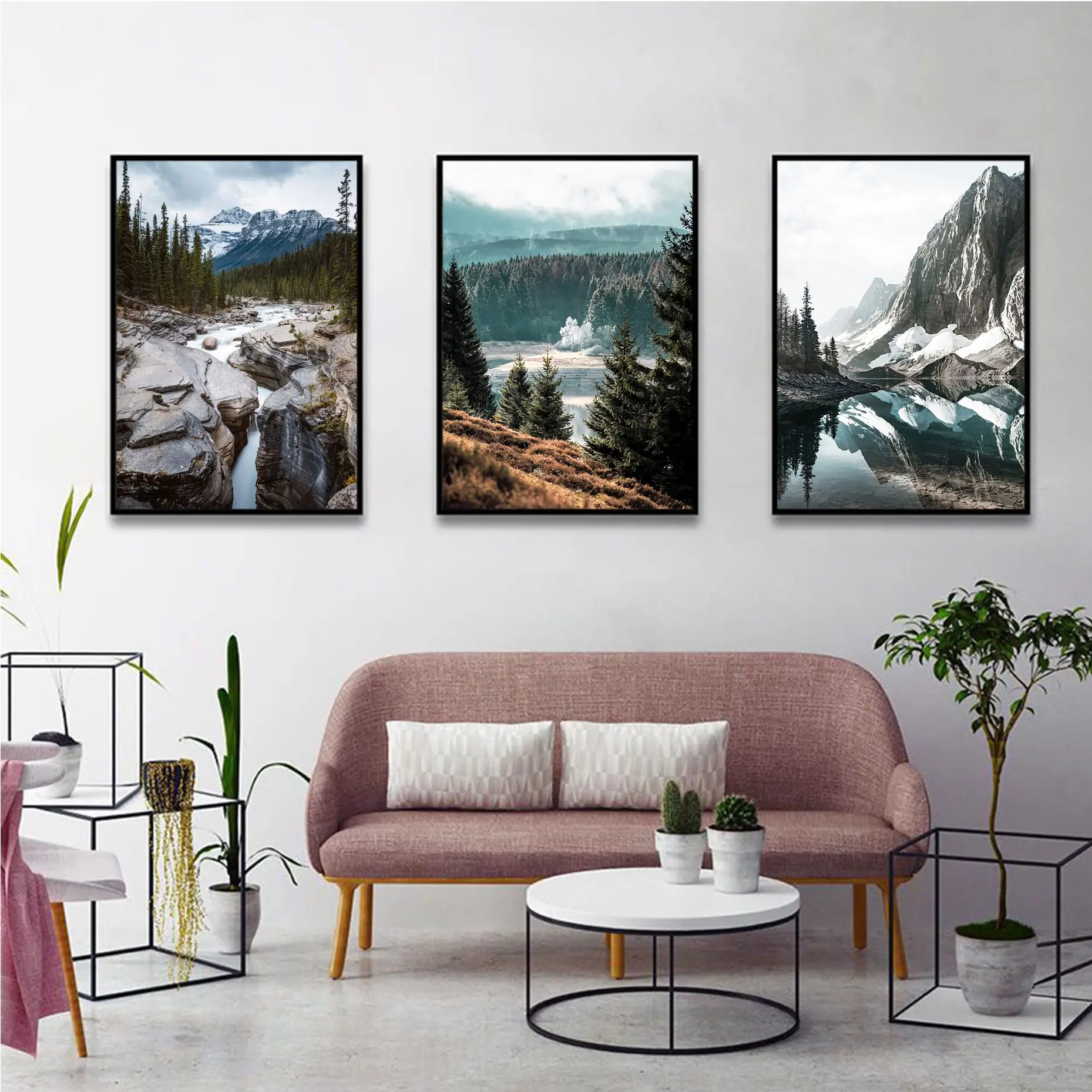 

Nordic Aurora Lake River Snow Mountain Whitepaper Poster Vintage Room Bar Cafe Decor Aesthetic Art Wall Painting