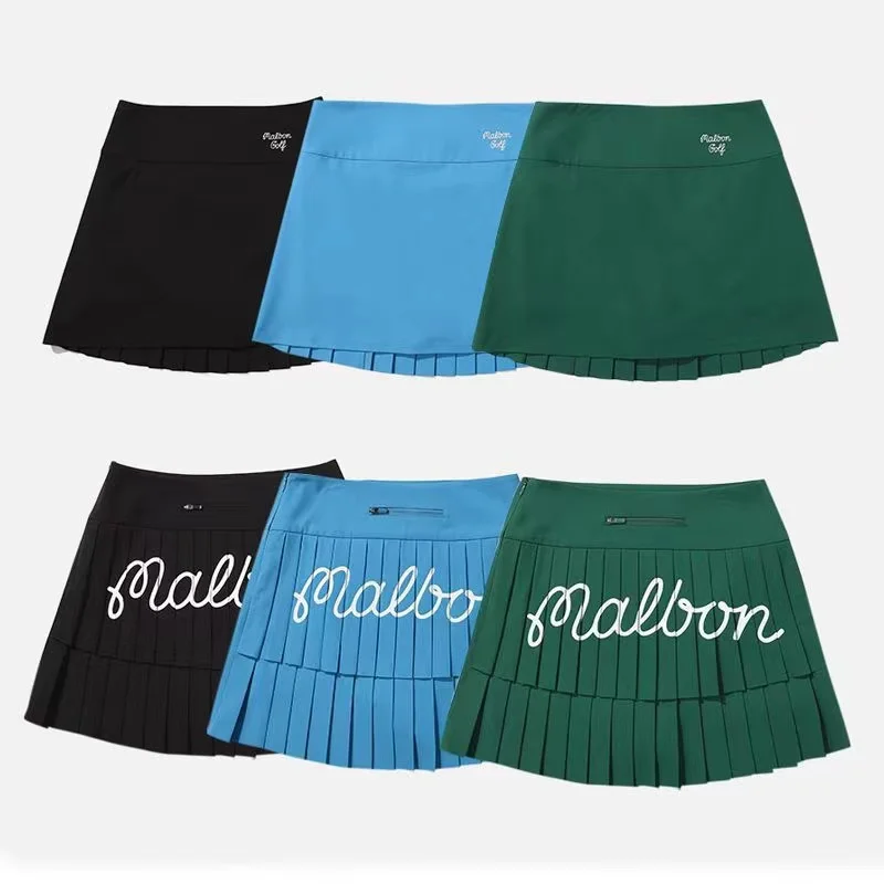 malbonDesigner Fashion New Golf Skirt Women's Autumn Winter High Waist Pleated Skirt Sports Fashion Golf Skirt