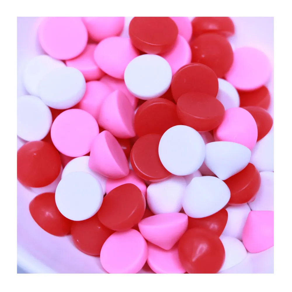 Милые пастельные чип кусочки из смолы) с плоским дном на не сужающемся книзу