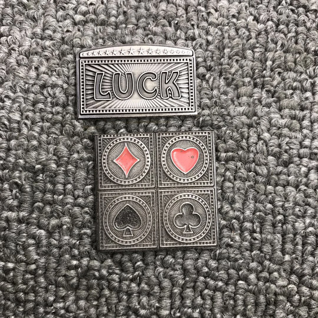 

LUCK Playing Cards Metal Badge DIY Lighter Accessories Replacement For ZP Zorro Kerosene Oil Lighter Decor Smoking Gadget