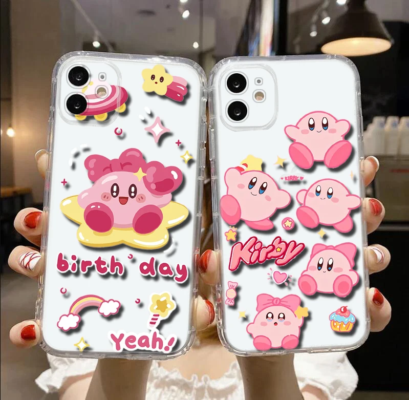 Милый мягкий силиконовый чехол Kirby для iPhone 16 15 14 Plus 13 12 11 X XS XR Pro Max Mini 8 7