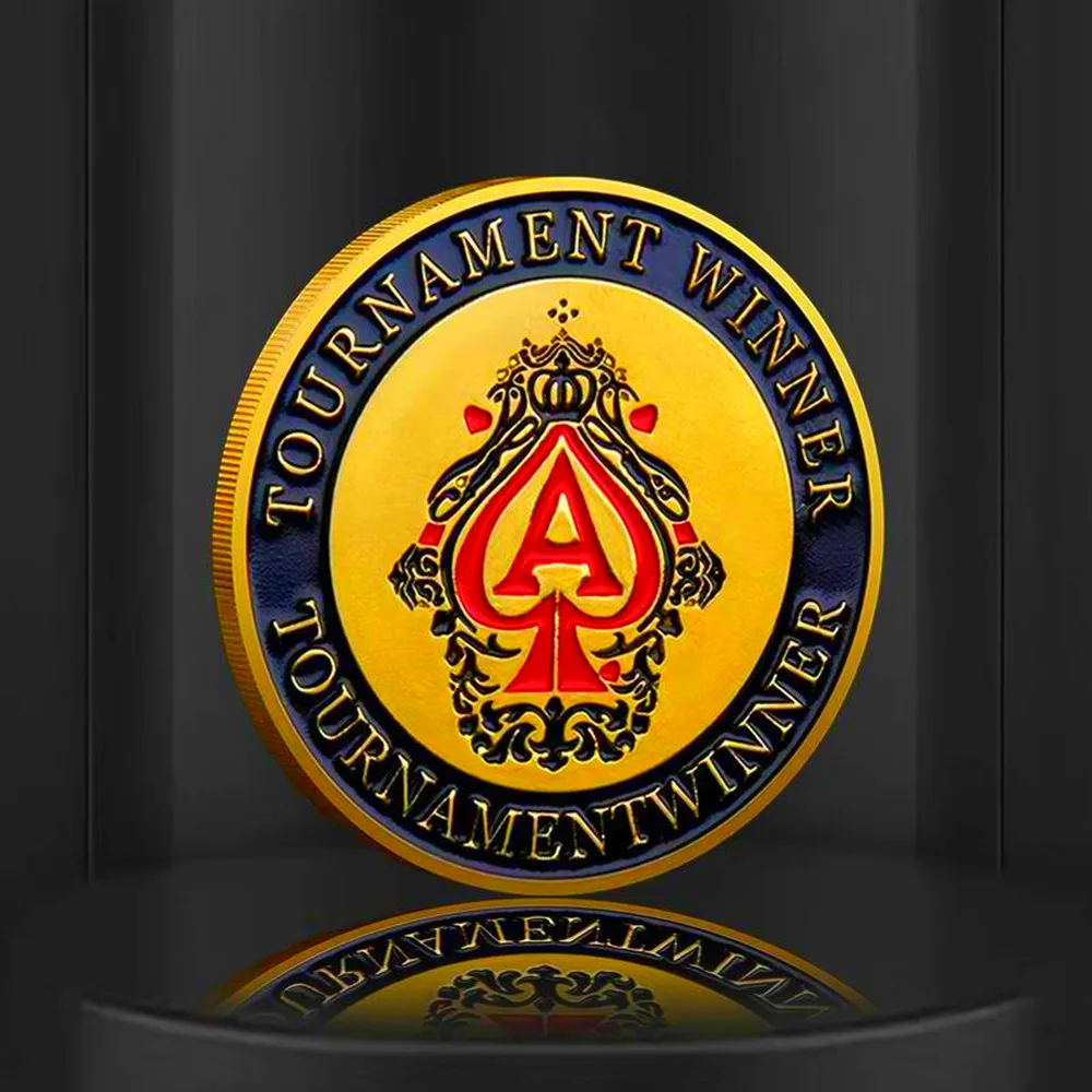 Чехлы для казино Ace Tournament Winner Защитная покерная карта Золотая монета на удачу