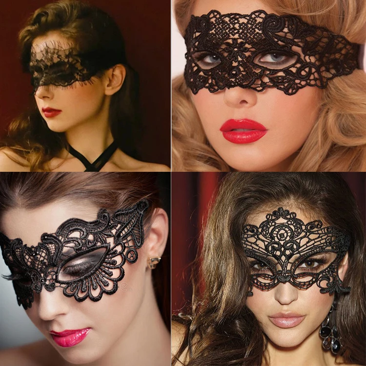 

Blindfold Mask Half Face Masquerade Show Fox Black Props Princess Children