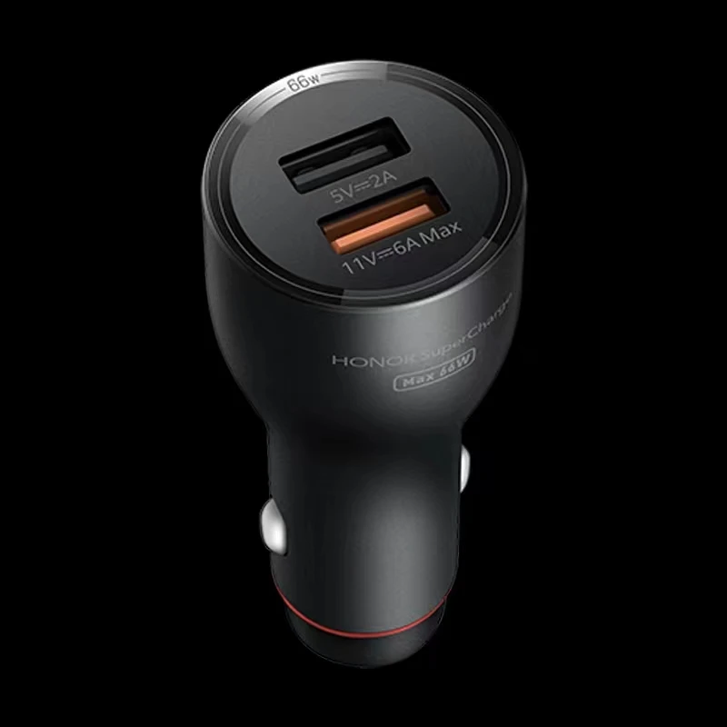 Honor SuperCharge Car Charger 66W Max Dual USB QC2.0 FCP SCP Fast Charge Universal Compatibility With 6A Type-c Cable images - 6