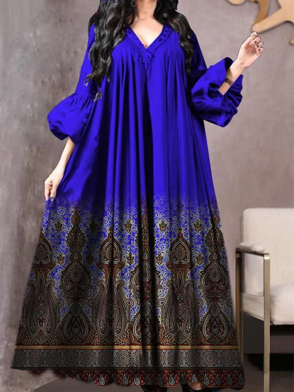 Рамадан ИД принт абайя этническое Дубай Макси платье кимоно кардиган Mujer кафтан