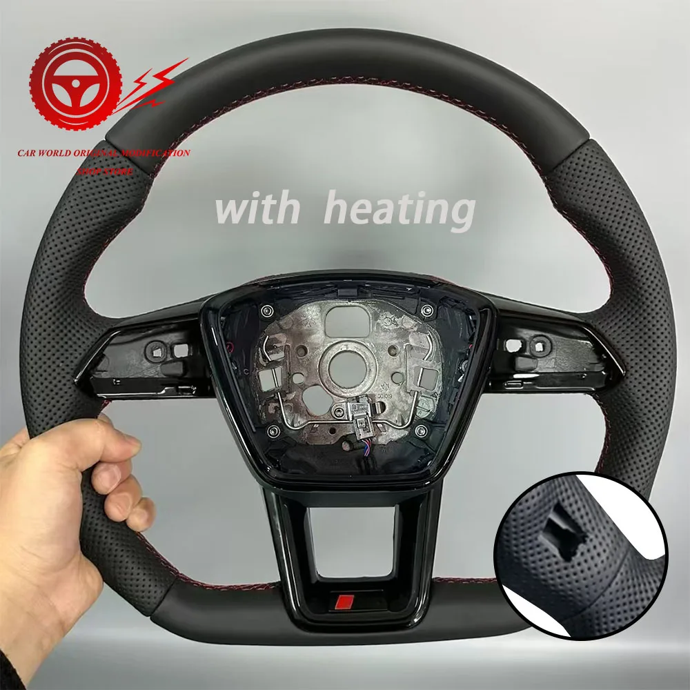 

Для Audi A6 RS6 C8 полуперфорированный кожаный спортивный руль с плоским дном