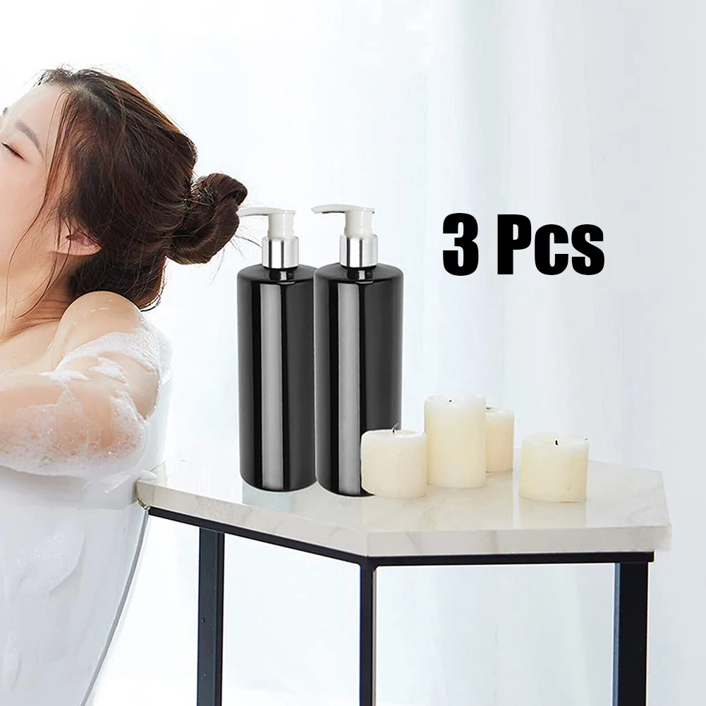 3PCS 500ml PET Empty Refillable Shampoo Lotion Bottles With Pump Dispensers Kitchen Sink Hand Soap Lotion Dispenser