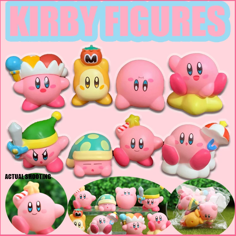 

Коллекция экшн-фигурок Kirby, розовая Милая модель, набор из 8 штук из ПВХ материала, лучший рождественский подарок для детей