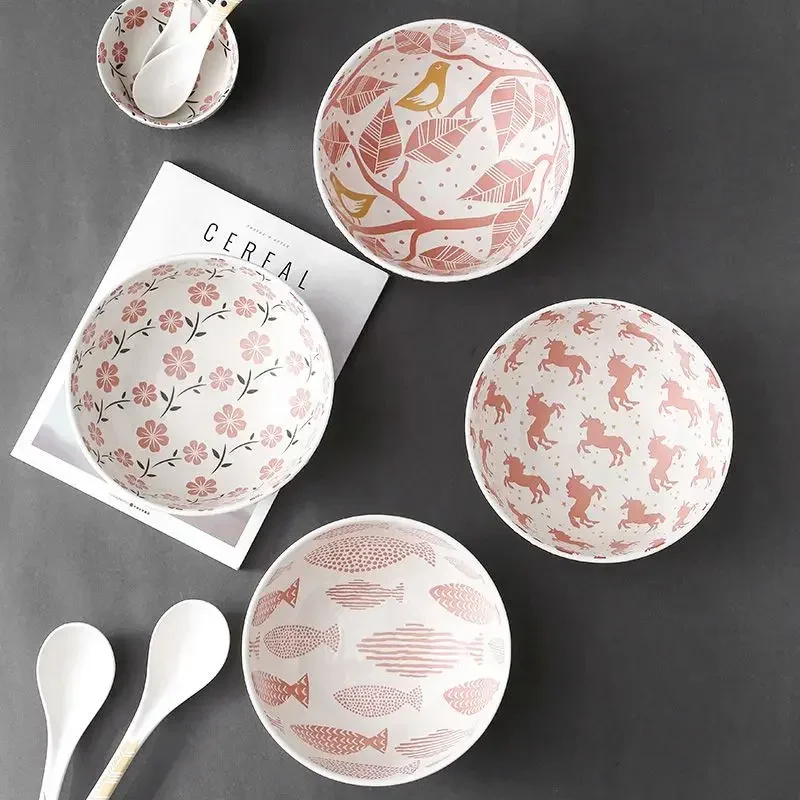 

Домашняя креативная рамен в японском стиле, керамическая большая столовая посуда, рельефная миска для супа и лапши, большая миска