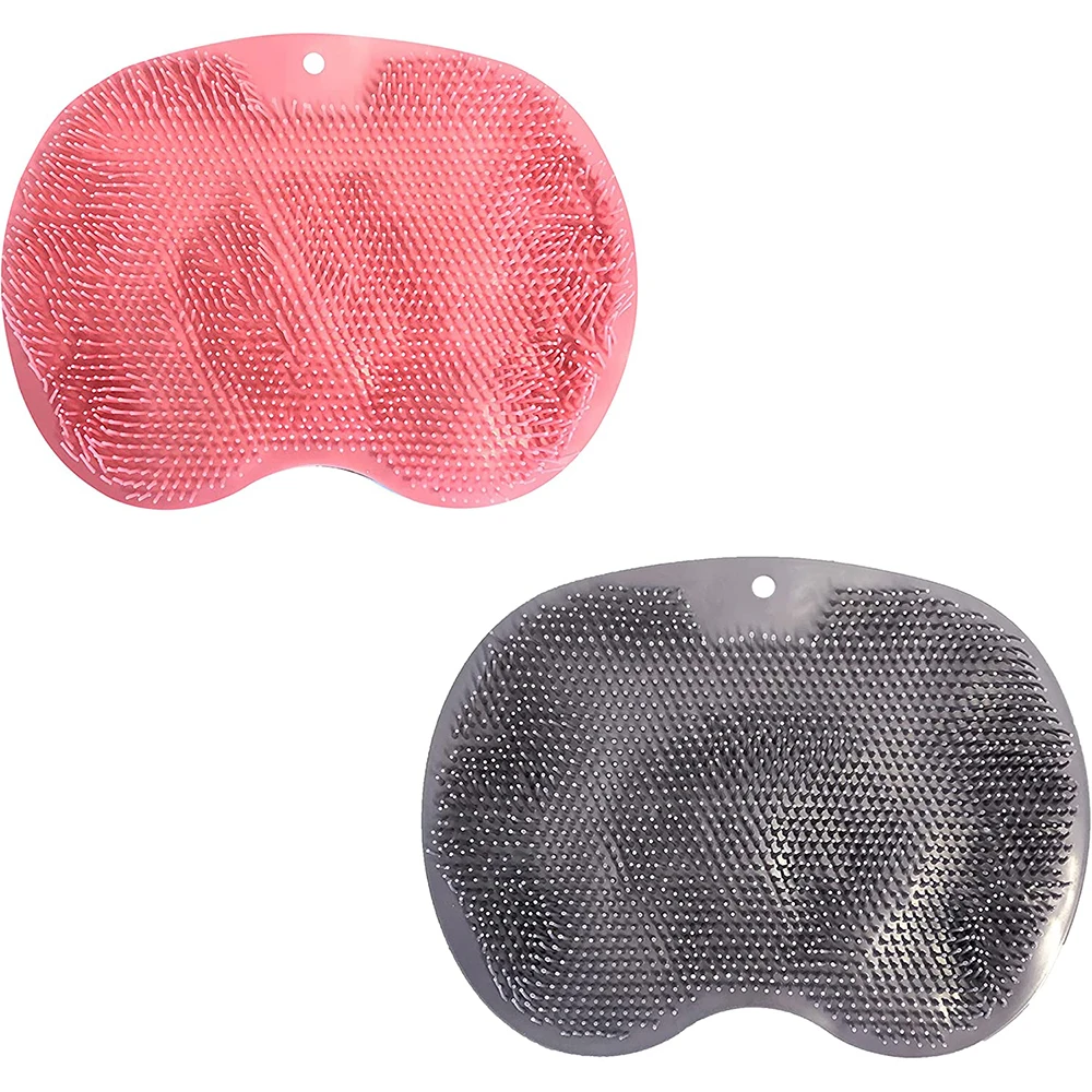 

2Pcs Shower Back Scraper Cleaning Brush Shower Feet Cleaner Wash Mat Multifunction Sucker Wall Mat Rub Foot Arms Body Bath
